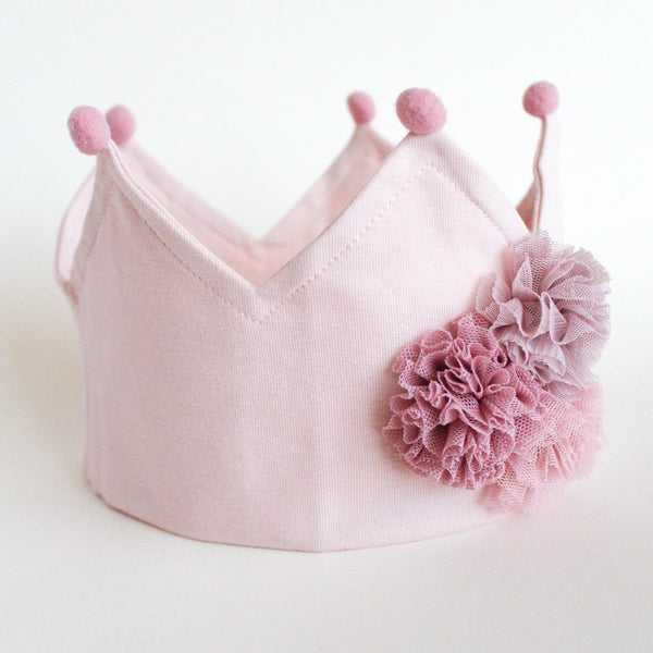 Cotton Crown Headband. Tulle Flowers
