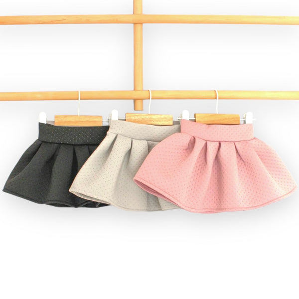 Neoprene Ruffle Skirt. Ash Rose