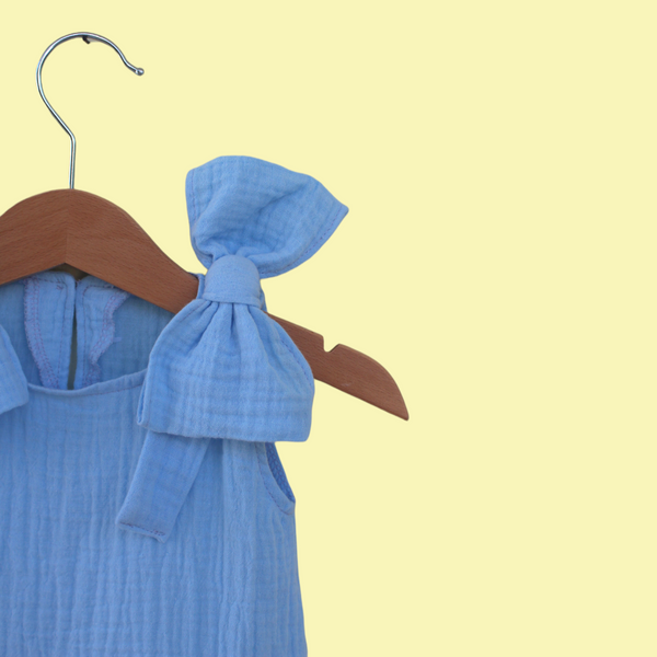 Muslin Summer Dress. Blue – Patootie Cutie